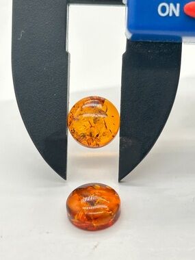 Genuine Baltic Amber Loose Stones; Set of 2